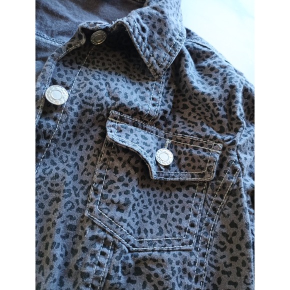 Y2K Style Women Jacket Cato Size Medium Animal Print Gray and Black with Pockets - Picture 5 of 16